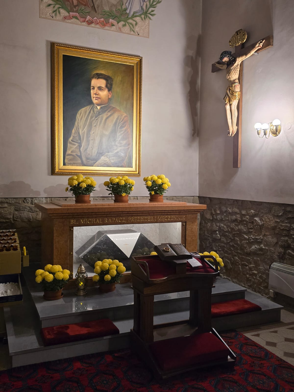 Sarcophagus with the relics of Blessed Michał in the Sanctuary in Płoki.
